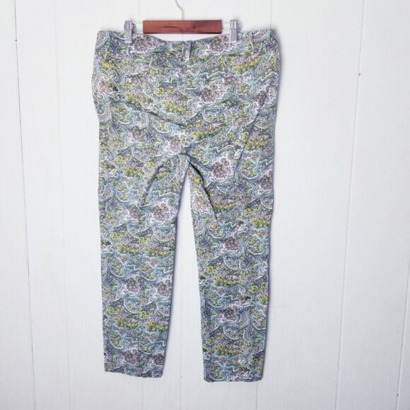 Ann Taylor Carnegie Crop Pants Women Size 8 Paisley Floral - Picture 12 of 14